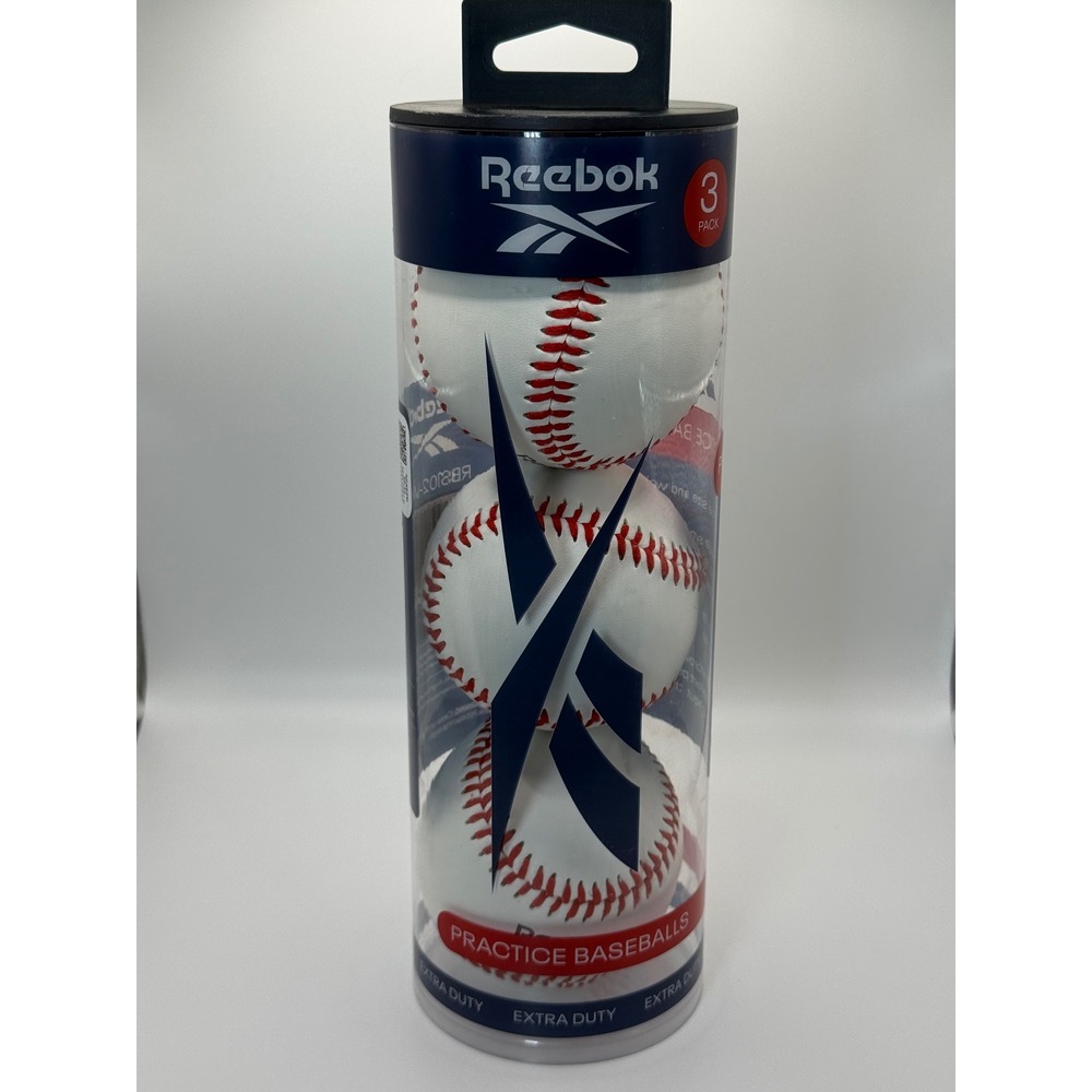 Reebok Practice Baseballs 3 Pk Official Size Weight White Extra‎ Duty RNS102-WHT
